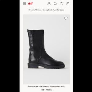 Brand new trendy h&m premium leather lug sole boot
